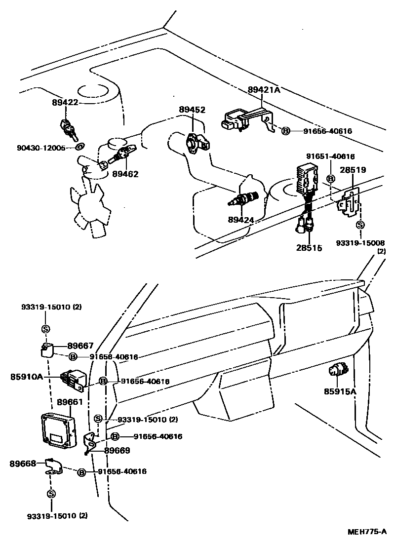 Toyota HILUX 电子燃油喷射系统 EPC diagram — MEH775A