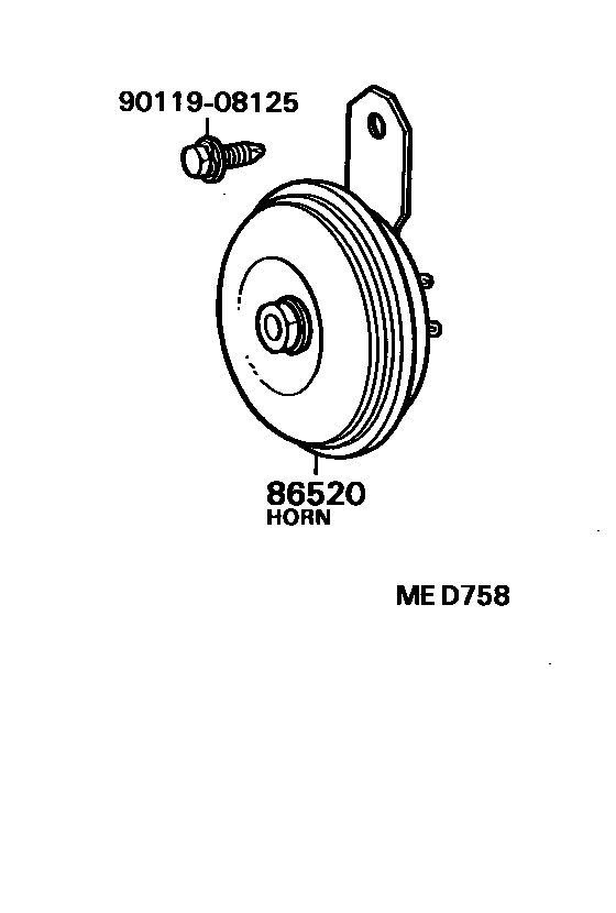 Toyota HILUX 喇叭 EPC diagram — MED758