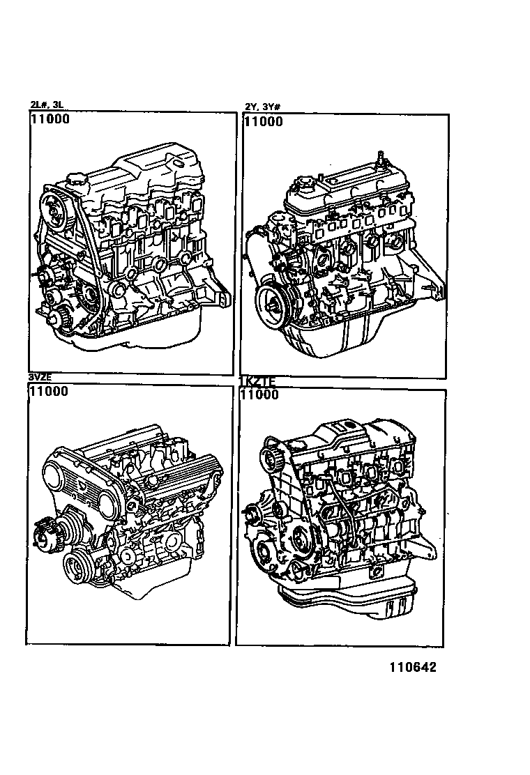 Toyota HILUX Partial Engine Assembly EPC diagram — 110642