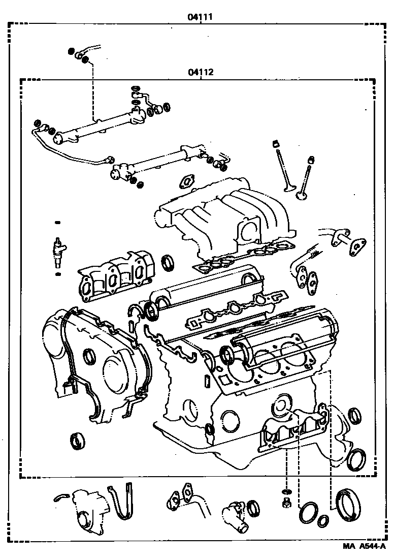 Toyota HILUX Engine Overhaul Gasket Kit EPC diagram — MAA544A