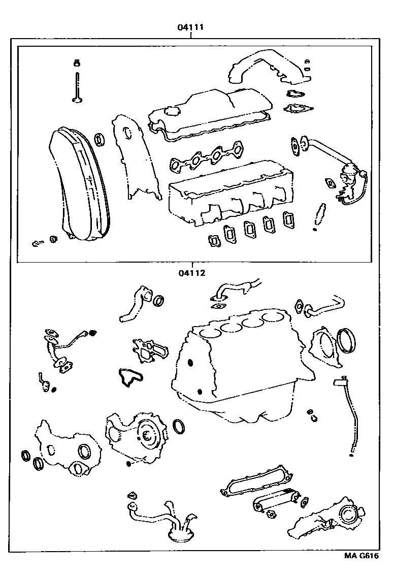 Toyota HILUX Engine Overhaul Gasket Kit EPC diagram — MAG616