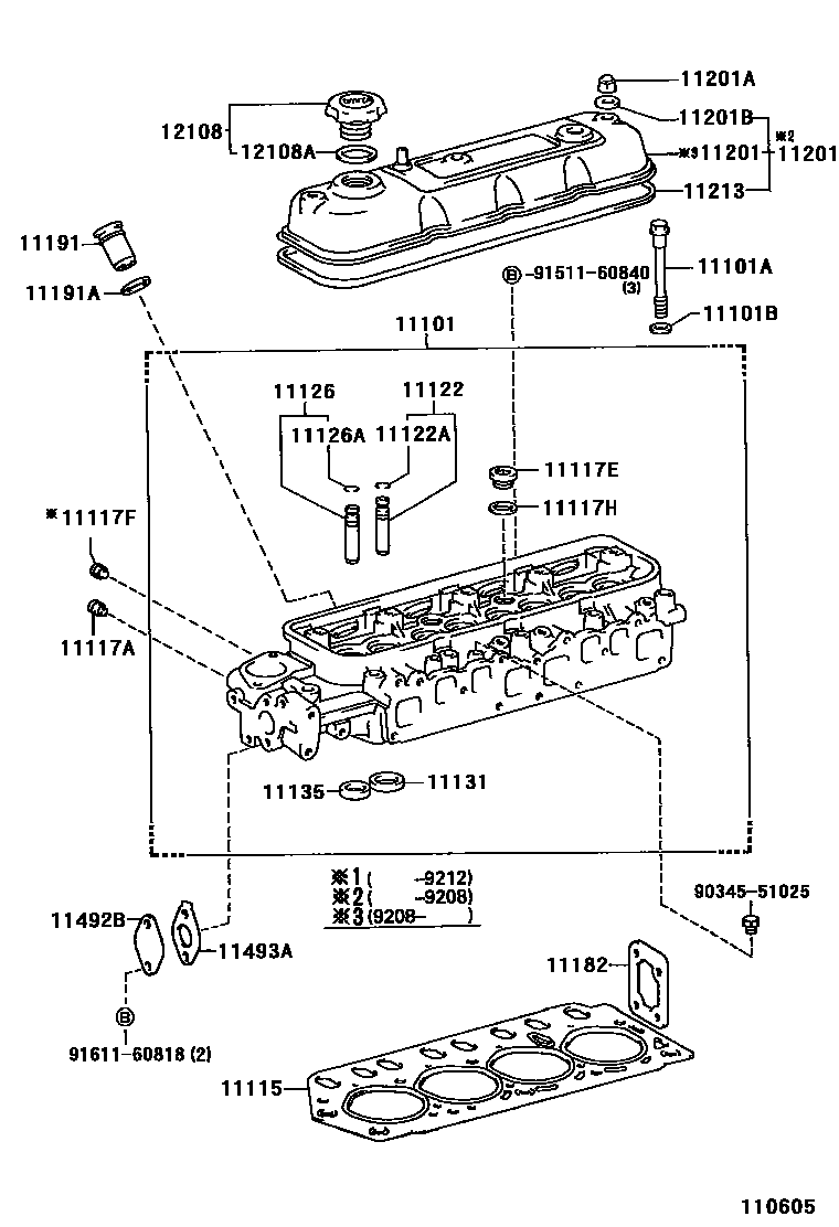Toyota HILUX Cylinder Head EPC diagram — 110605