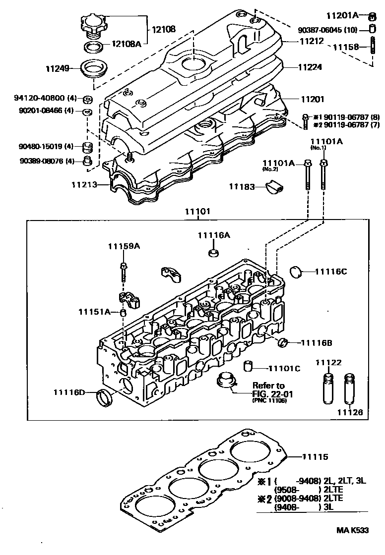 Toyota HILUX Cylinder Head EPC diagram — MAK533
