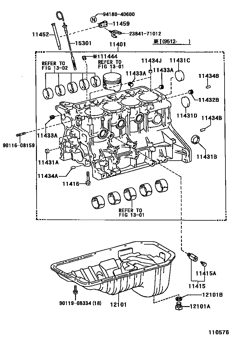 Toyota HILUX Cylinder Block EPC diagram — 110576