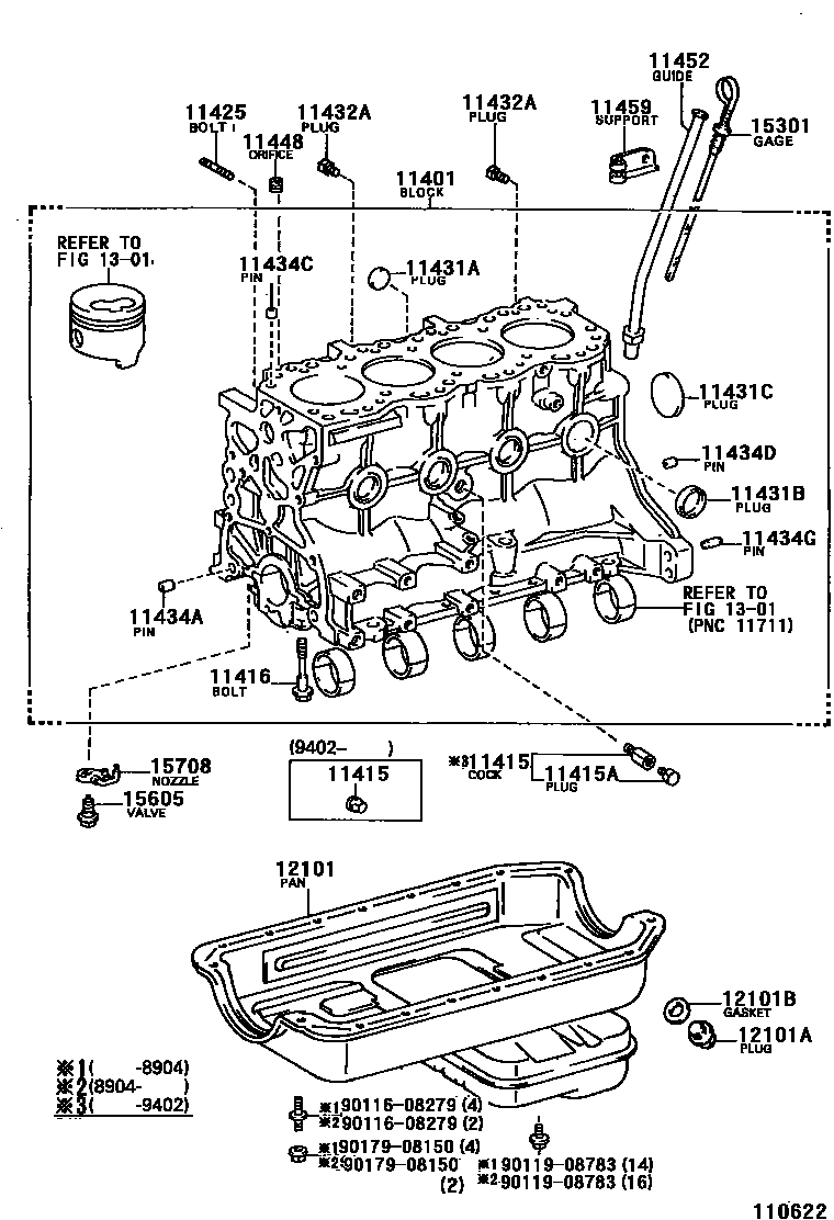 Toyota HILUX Cylinder Block EPC diagram — 110622