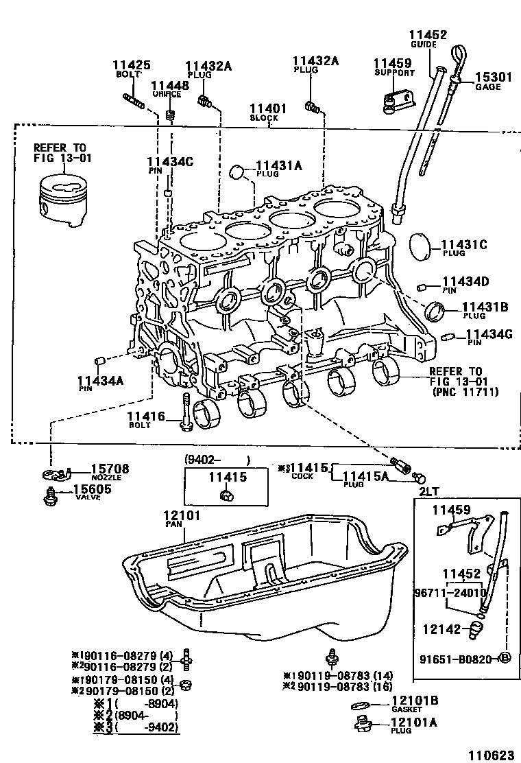 Toyota HILUX Cylinder Block EPC diagram — 110623