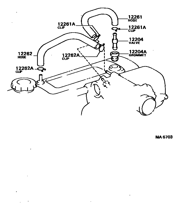 Toyota HILUX Ventilation Hose EPC diagram — MA6703