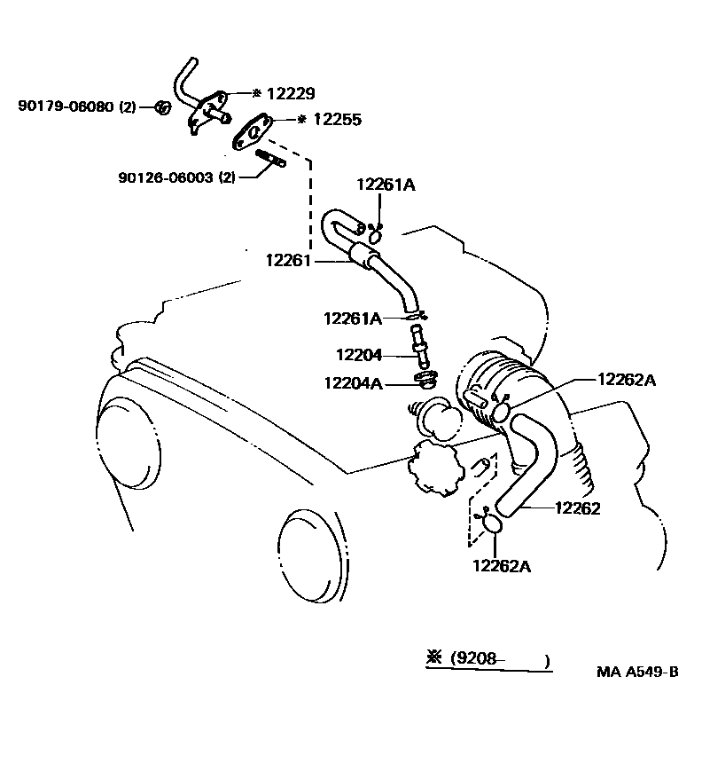 Toyota HILUX Ventilation Hose EPC diagram — MAA549B