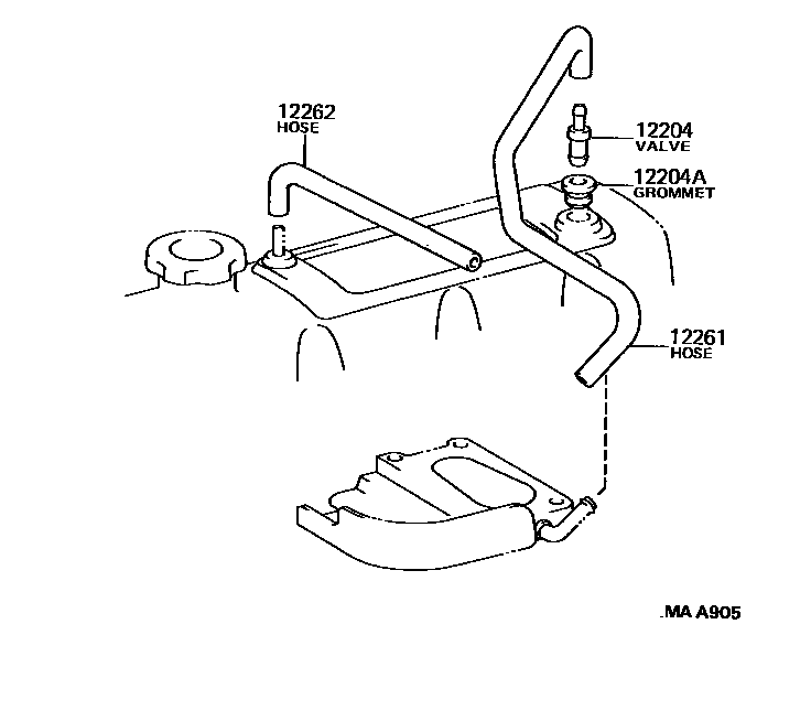 Toyota HILUX Ventilation Hose EPC diagram — MAA905
