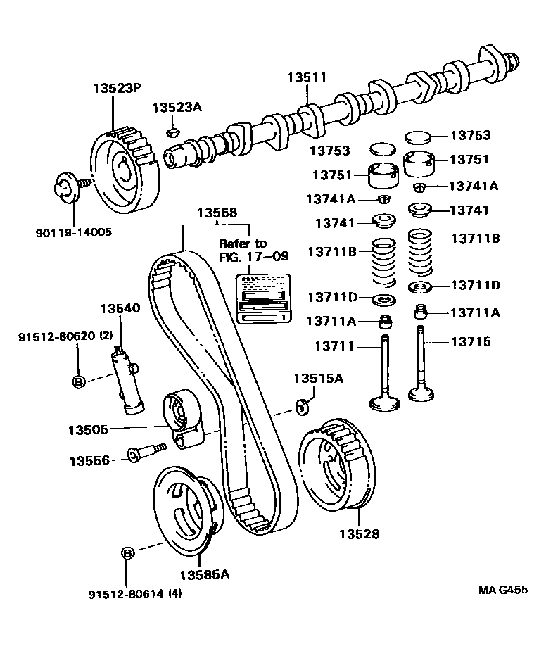 Toyota HILUX Camshaft & Valve EPC diagram — MAG455