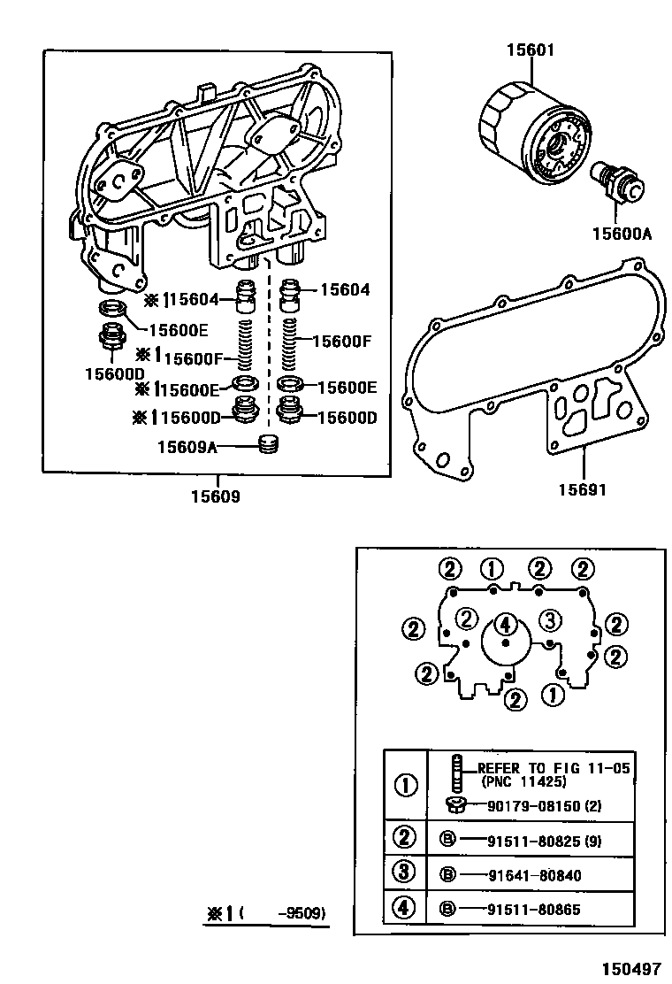Toyota HILUX Oil Filter EPC diagram — 150497