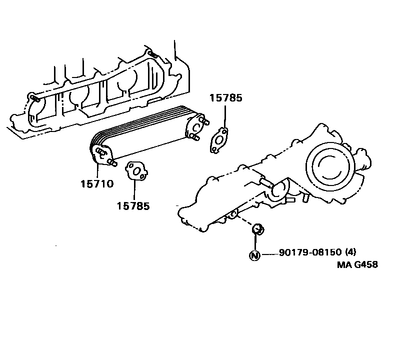 Toyota HILUX Engine Oil Cooler EPC diagram — MAG458