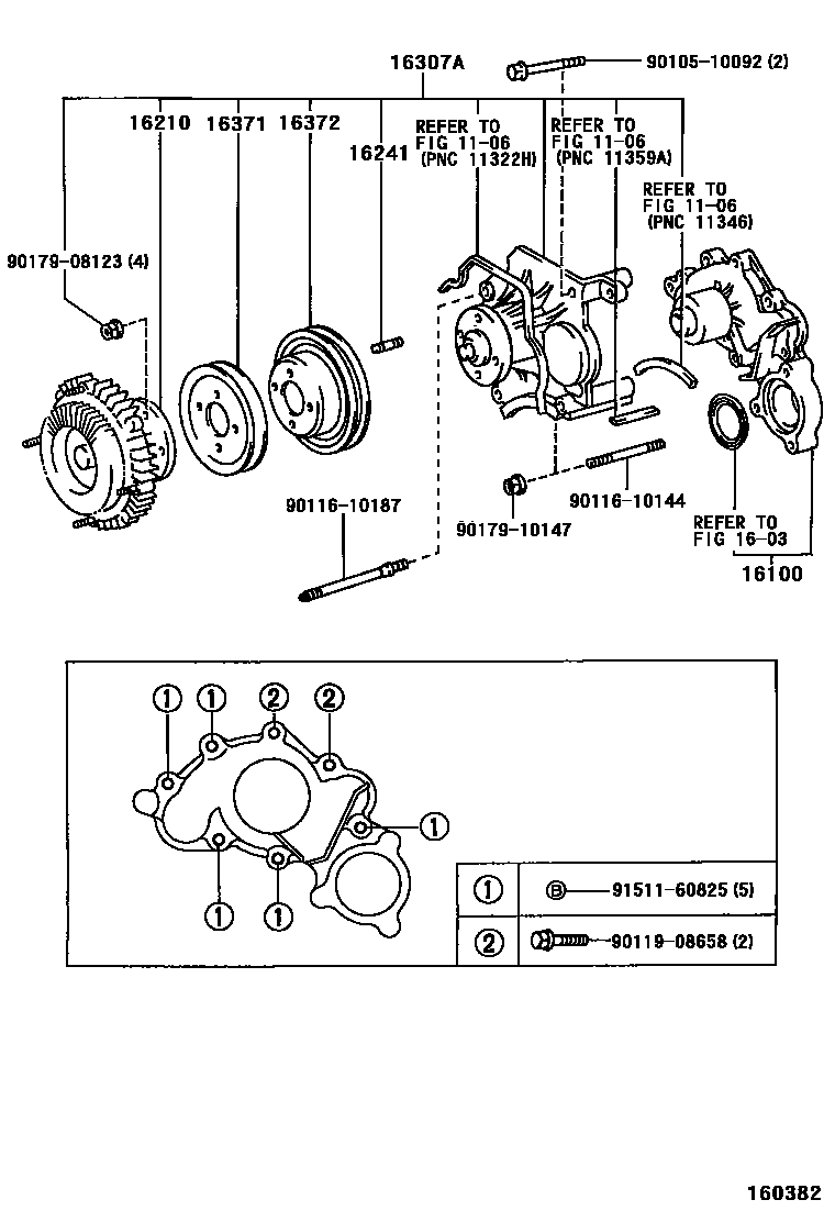 Toyota HILUX Water Pump EPC diagram — 160382
