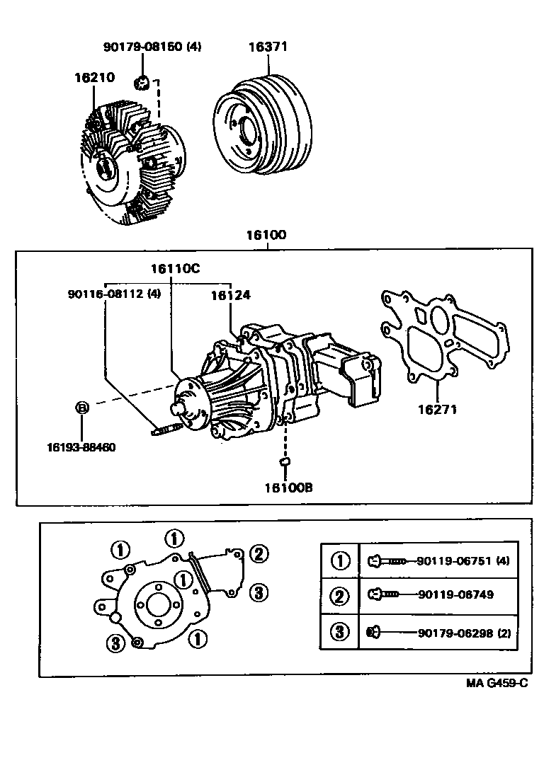 Toyota HILUX Water Pump EPC diagram — MAG459C