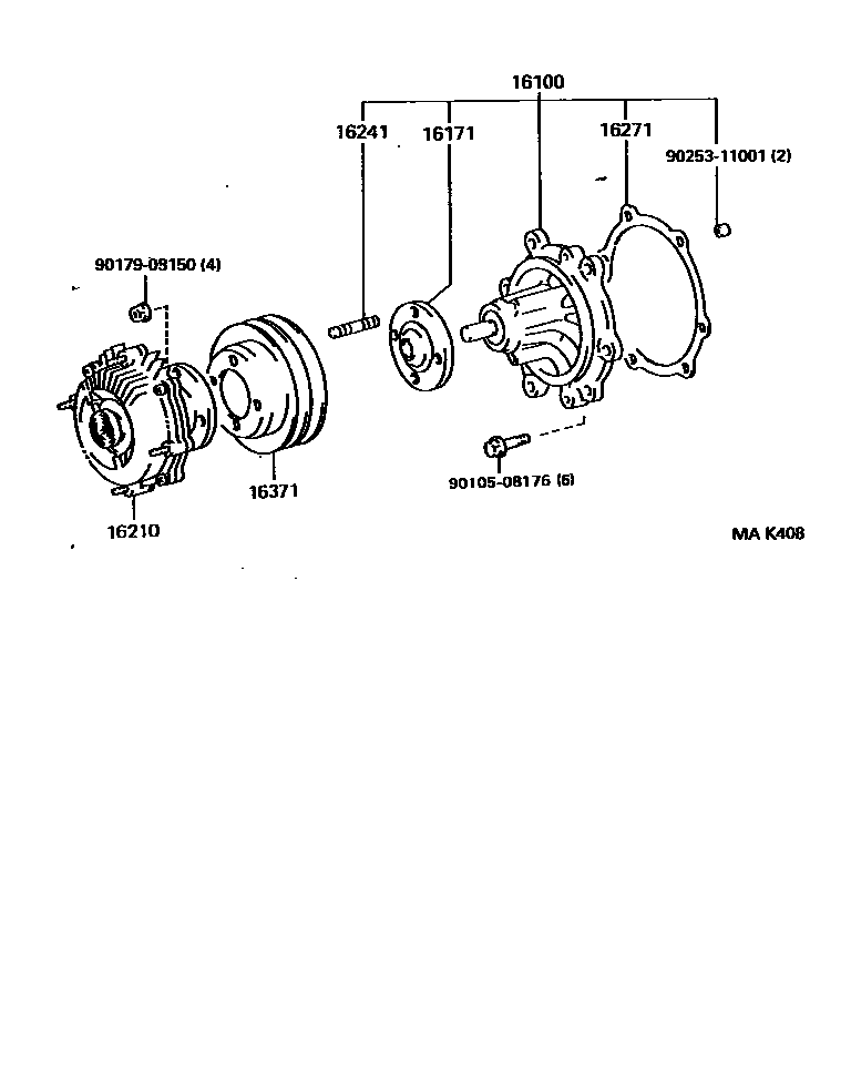 Toyota HILUX Water Pump EPC diagram — MAK408