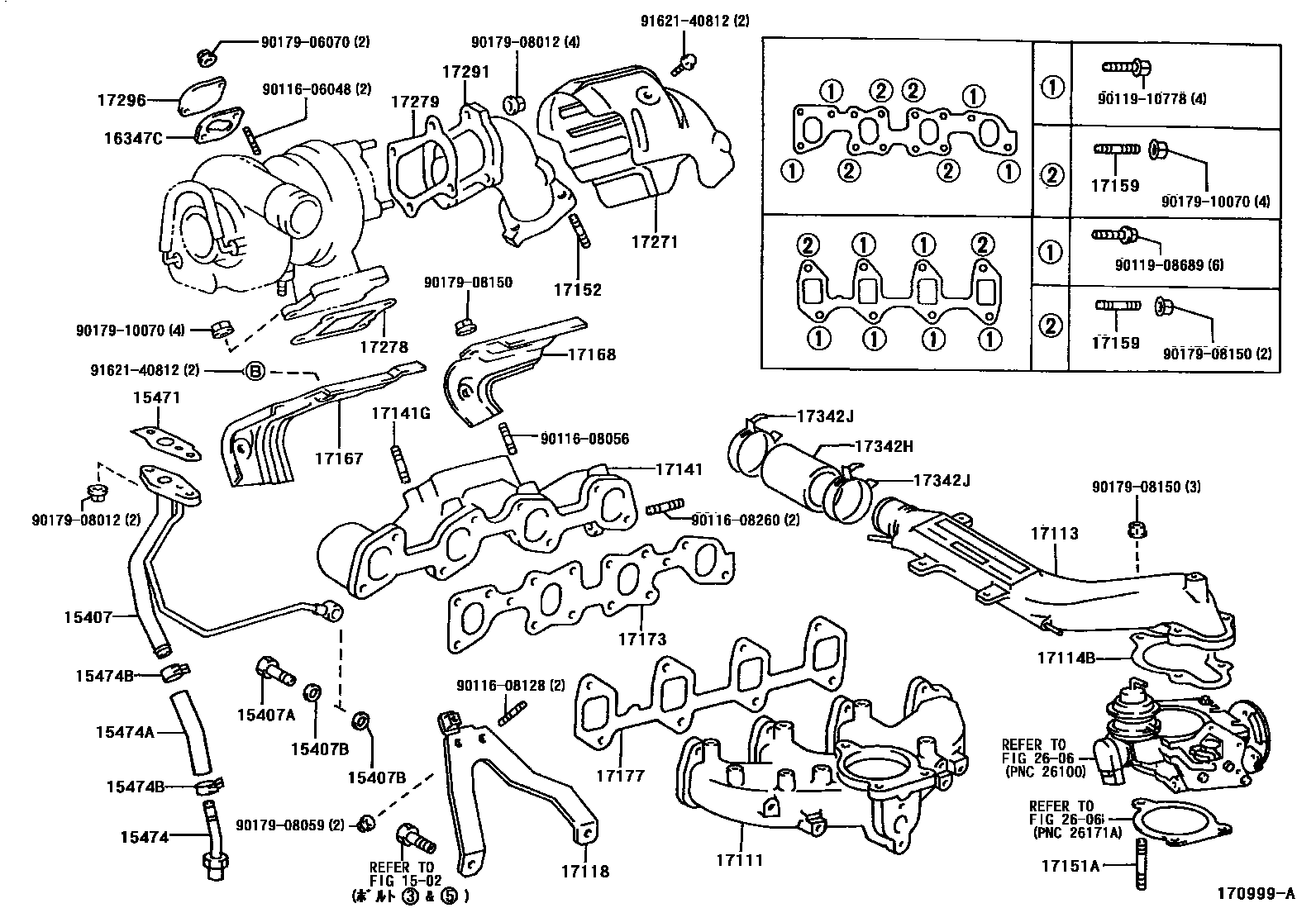 Toyota HILUX Manifold EPC diagram — 170999A