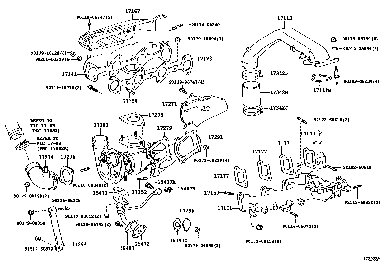 Toyota HILUX Manifold EPC diagram — 173228A
