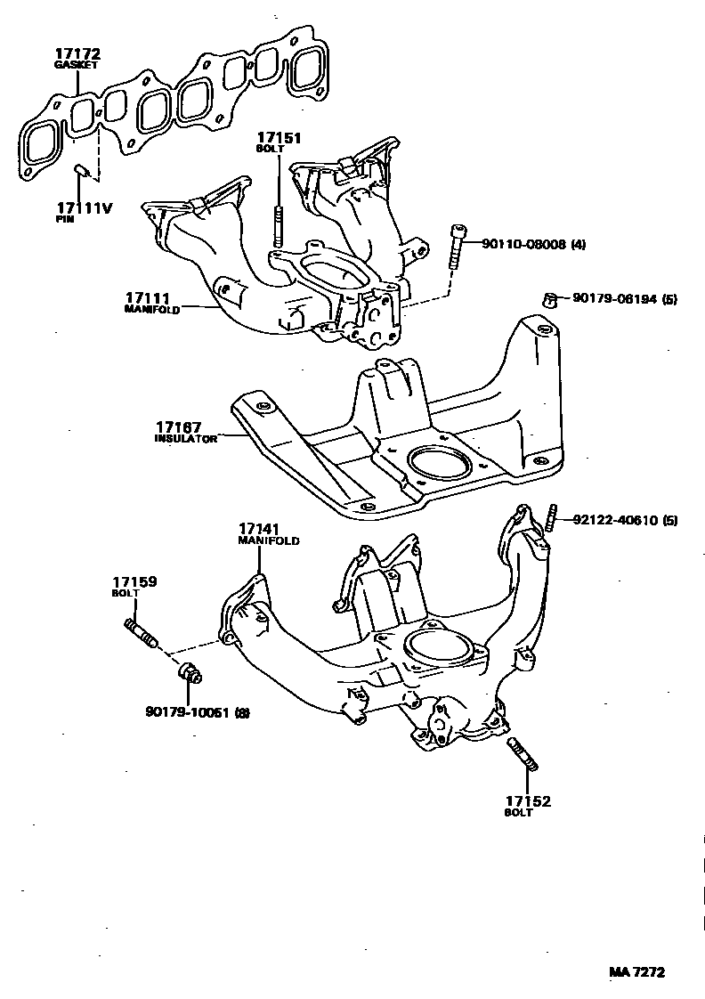 Toyota HILUX Manifold EPC diagram — MA7272