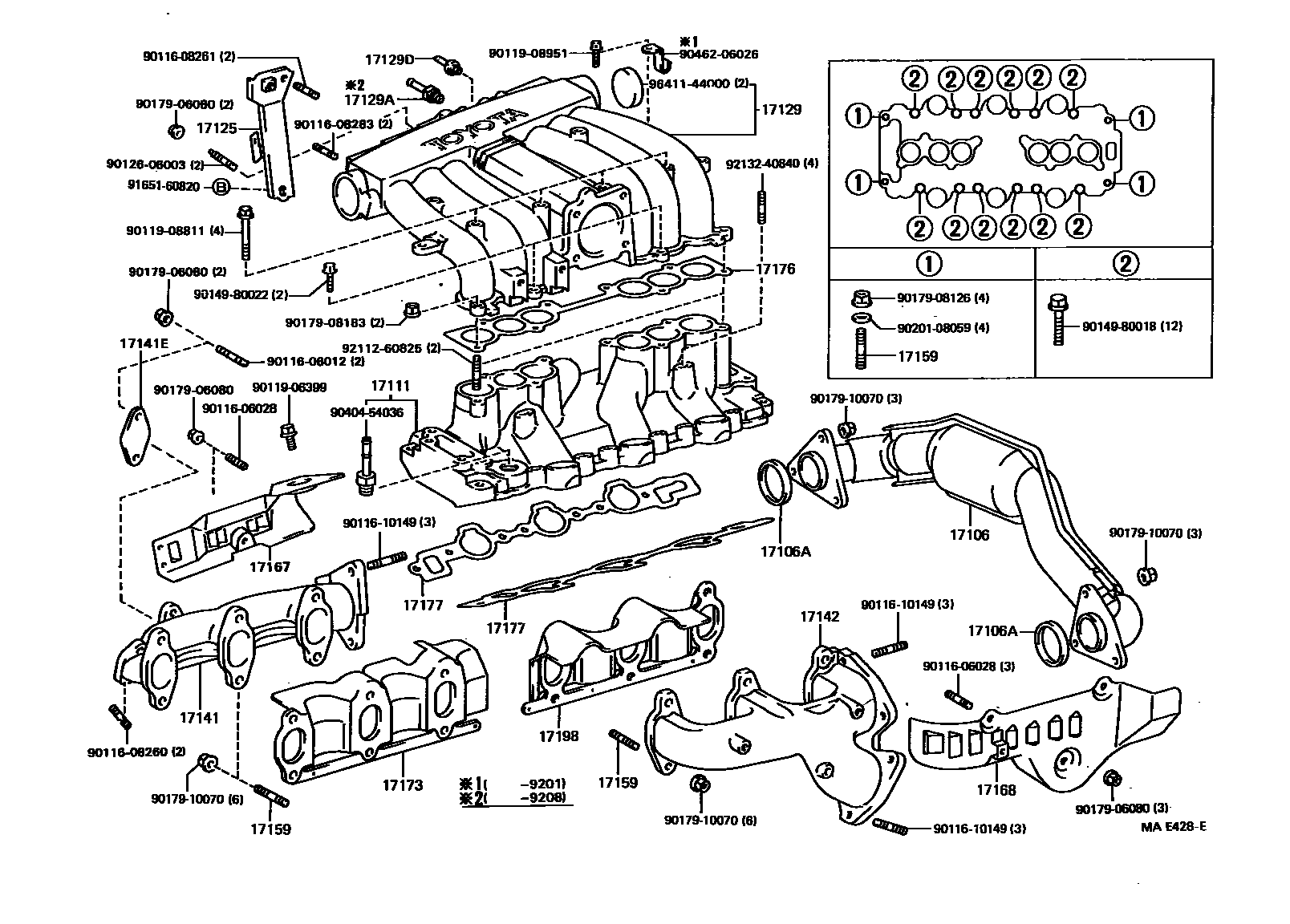 Toyota HILUX Manifold EPC diagram — MAE428E