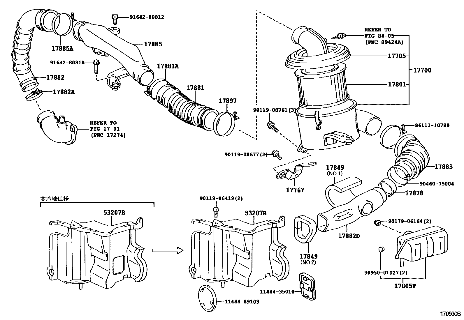 Toyota HILUX Air Cleaner EPC diagram — 170930B
