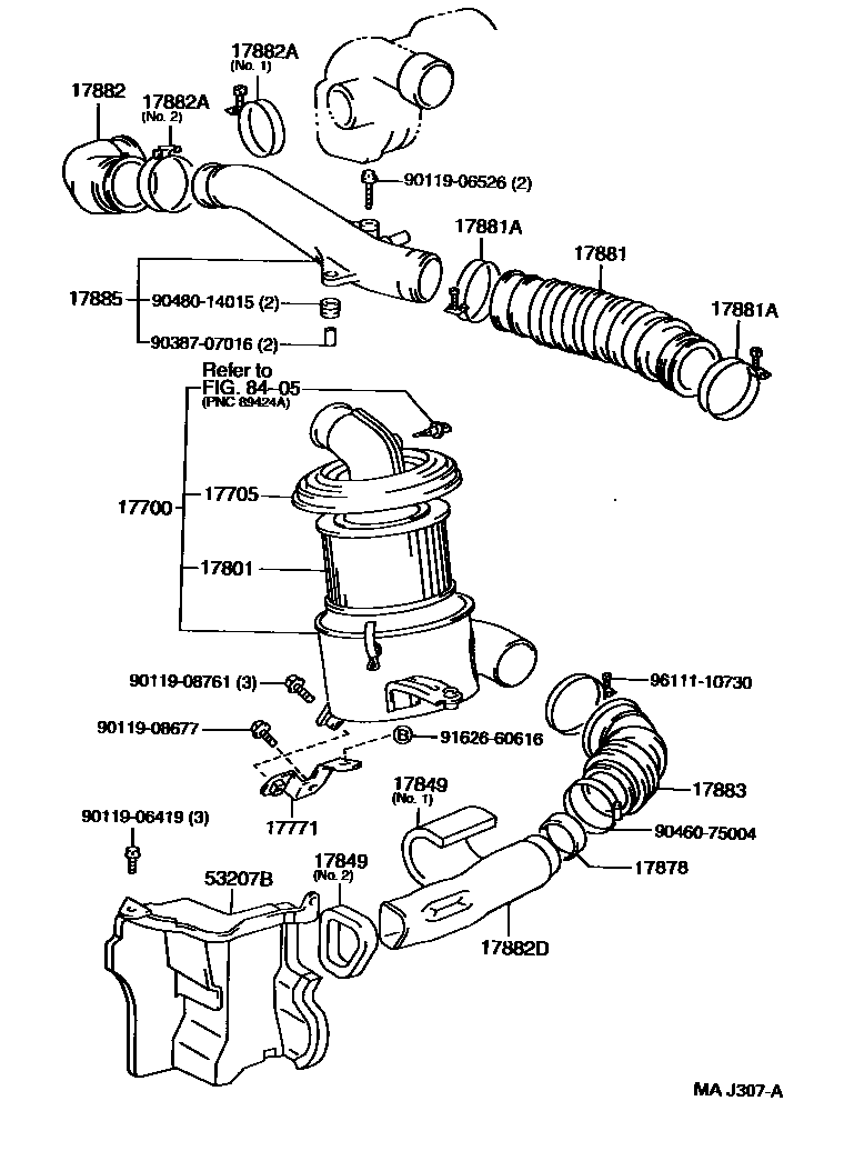 Toyota HILUX Air Cleaner EPC diagram — MAJ307A