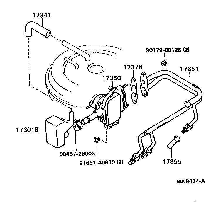 Toyota HILUX 歧管喷气系统 EPC diagram — MAB674A