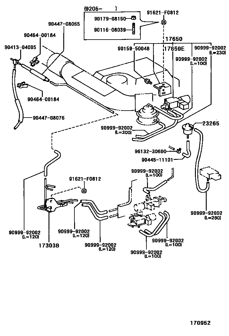 Toyota HILUX vacuum tube EPC diagram — 170952