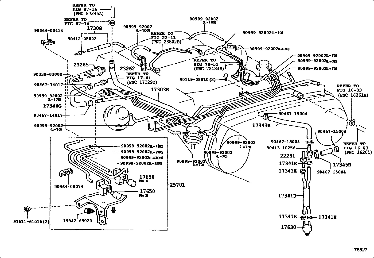 Toyota HILUX vacuum tube EPC diagram — 178527