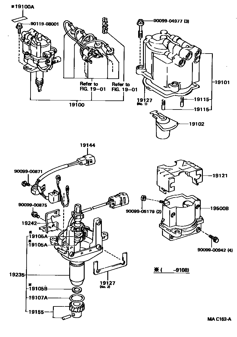 Toyota HILUX 分电器 EPC diagram — MAC162A