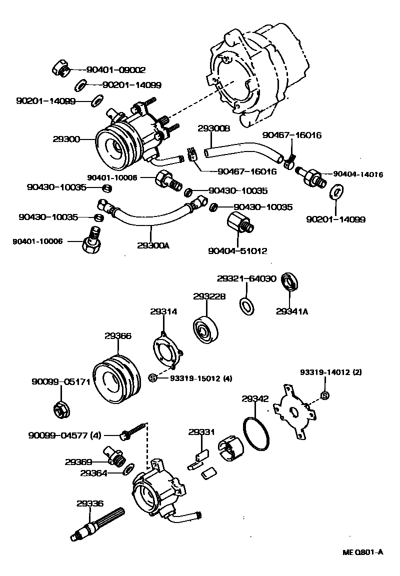 Toyota HILUX 真空泵 EPC diagram — MEQ801A