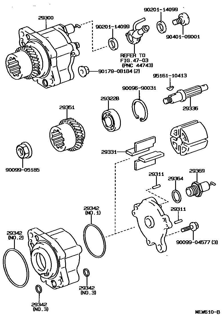 Toyota HILUX 真空泵 EPC diagram — MEW610B