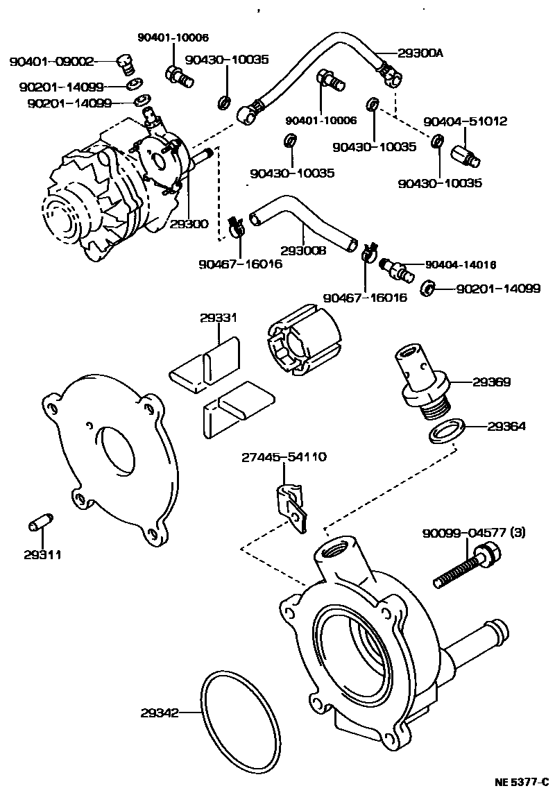 Toyota HILUX 真空泵 EPC diagram — NE5377C