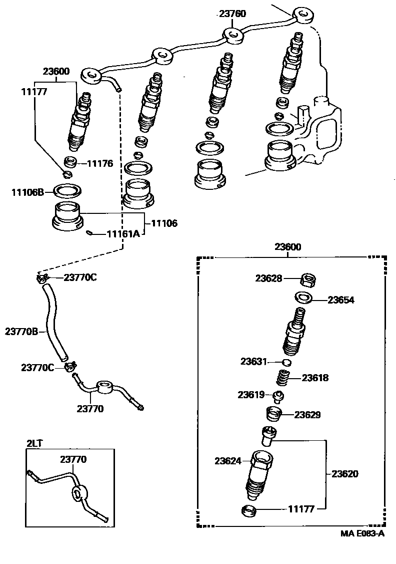 Toyota HILUX 喷油嘴 EPC diagram — MAE083A