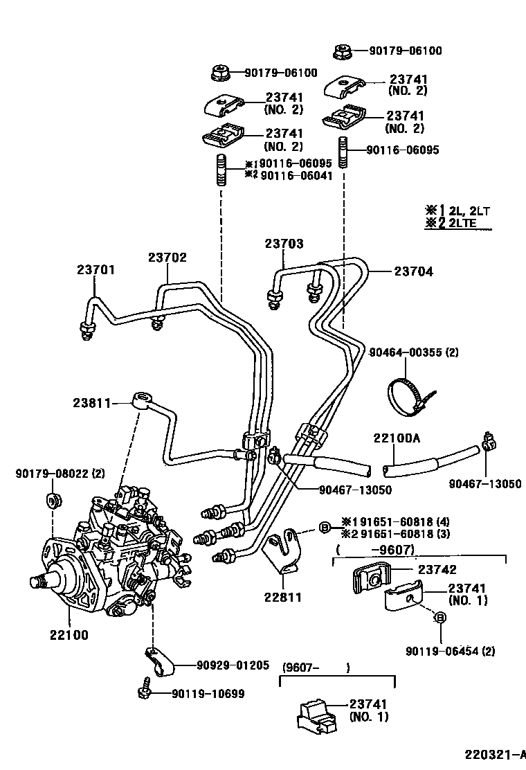 Toyota HILUX 喷油泵总成 EPC diagram — 220321A