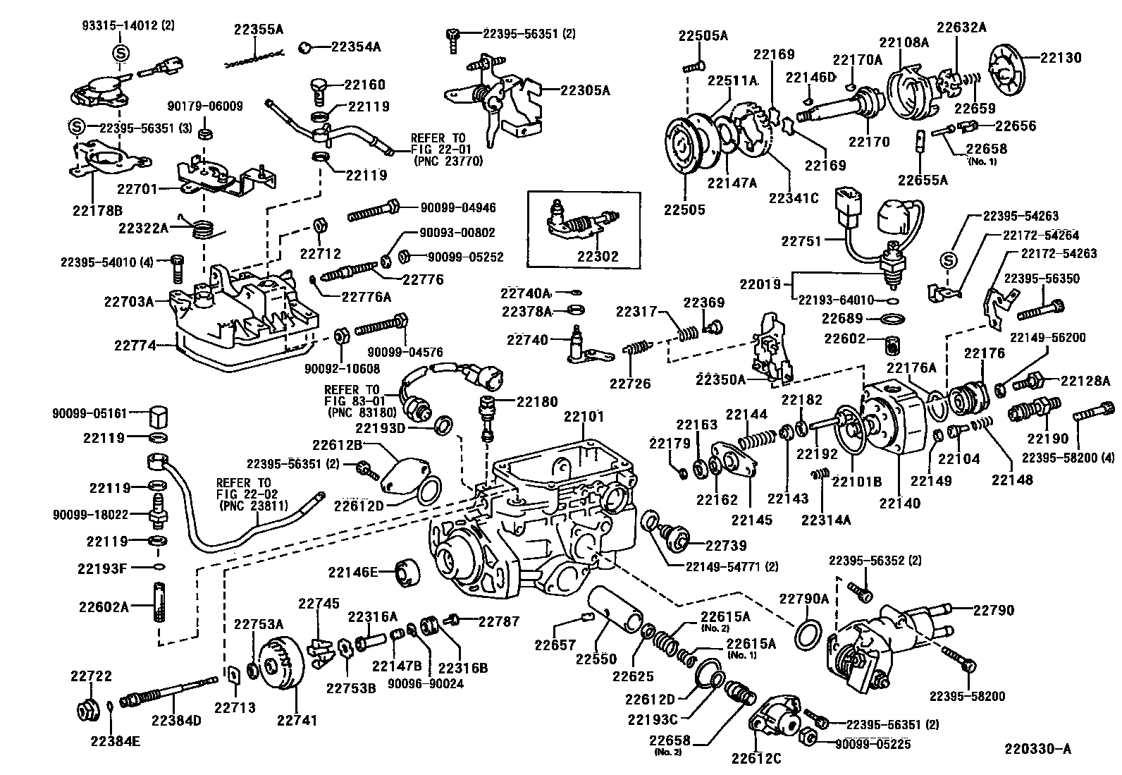 Toyota HILUX 喷油泵体 EPC diagram — 220330A