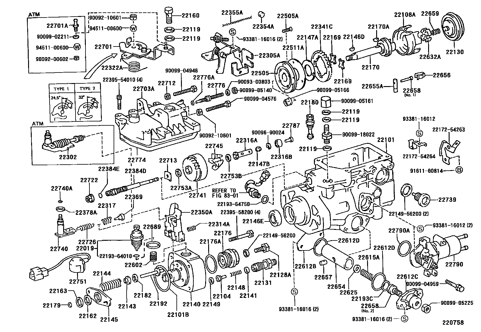 Toyota HILUX 喷油泵体 EPC diagram — 220758