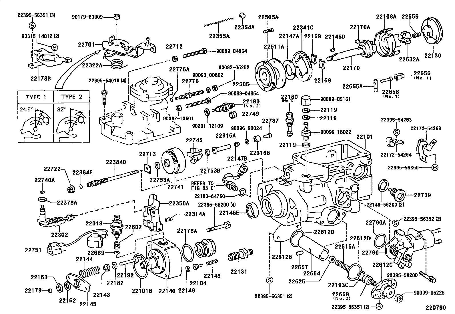 Toyota HILUX 喷油泵体 EPC diagram — 220760