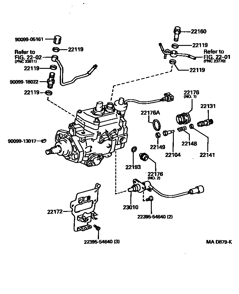 Toyota HILUX 喷油泵体 EPC diagram — MAD879K