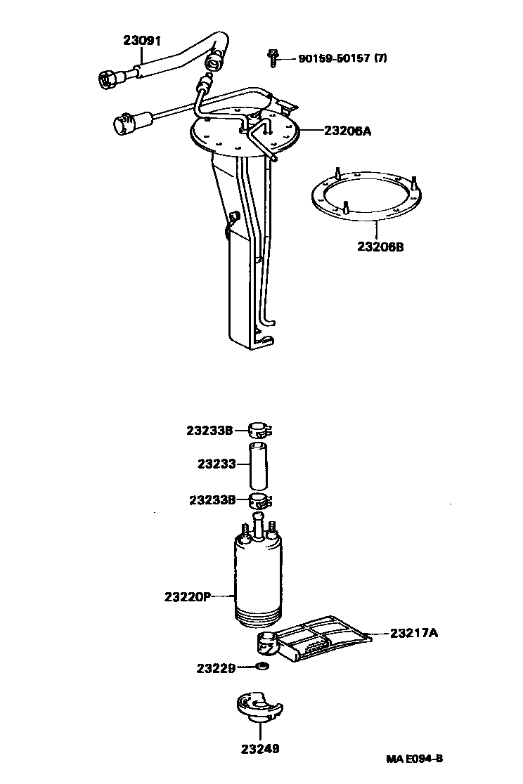 Toyota HILUX 燃油喷射系统 EPC diagram — MAE094B