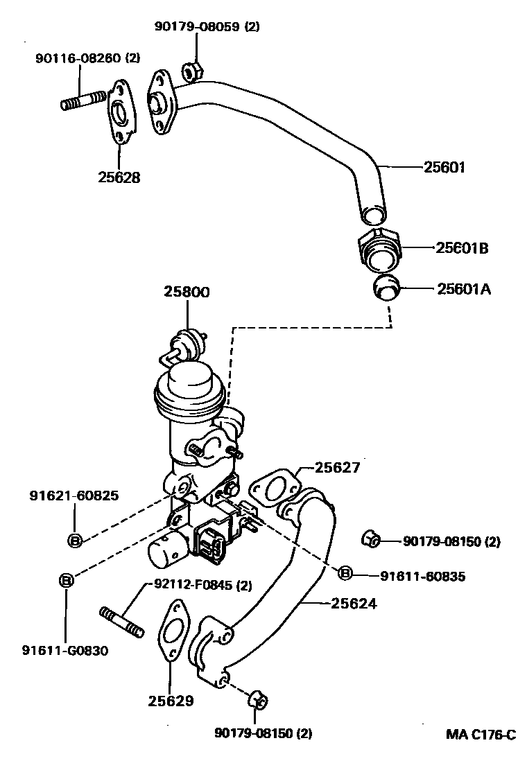 Toyota HILUX 废气再循环系统 EPC diagram — MAC176C