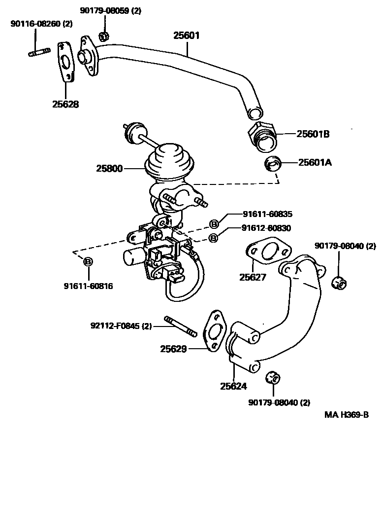 Toyota HILUX 废气再循环系统 EPC diagram — MAH369B