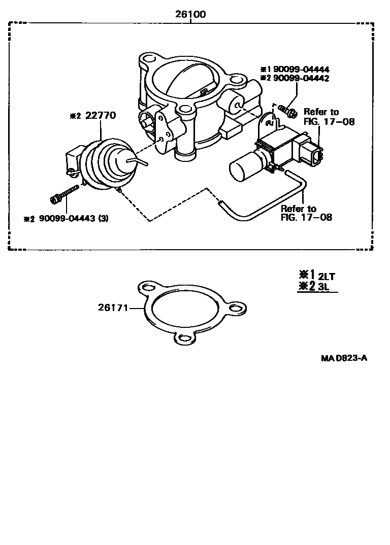 Toyota HILUX 文氏管 EPC diagram — MAD823A