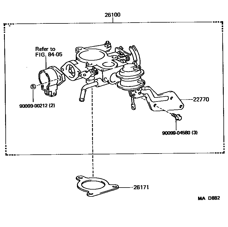 Toyota HILUX 文氏管 EPC diagram — MAD882