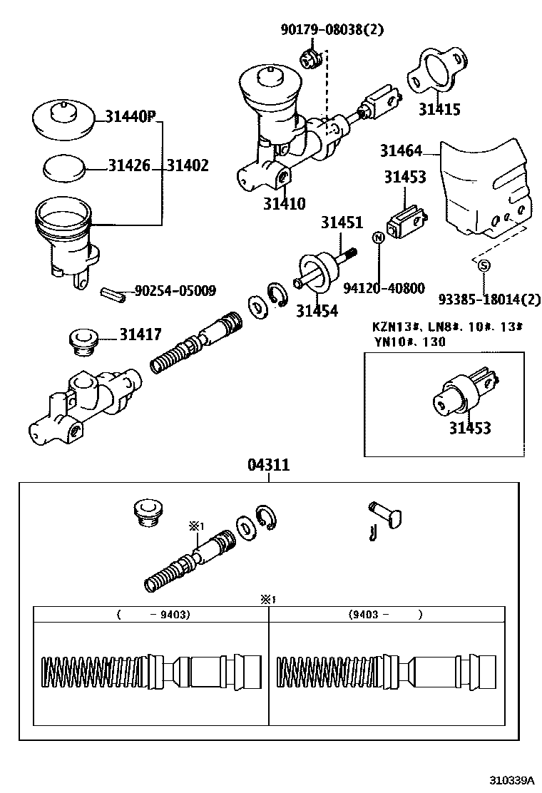 Toyota HILUX 离合器总泵 EPC diagram — 310339A