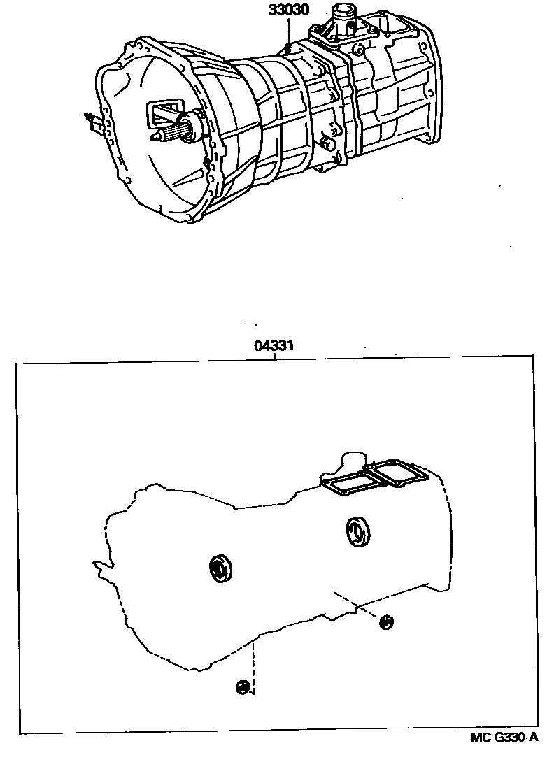 Toyota HILUX 传动桥或变速器总成和衬垫组件(MTM) EPC diagram — MCG330A
