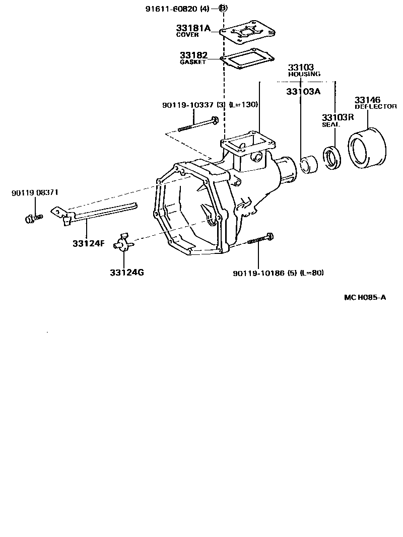 Toyota HILUX Extended shell (MTM) EPC diagram — MCH085A