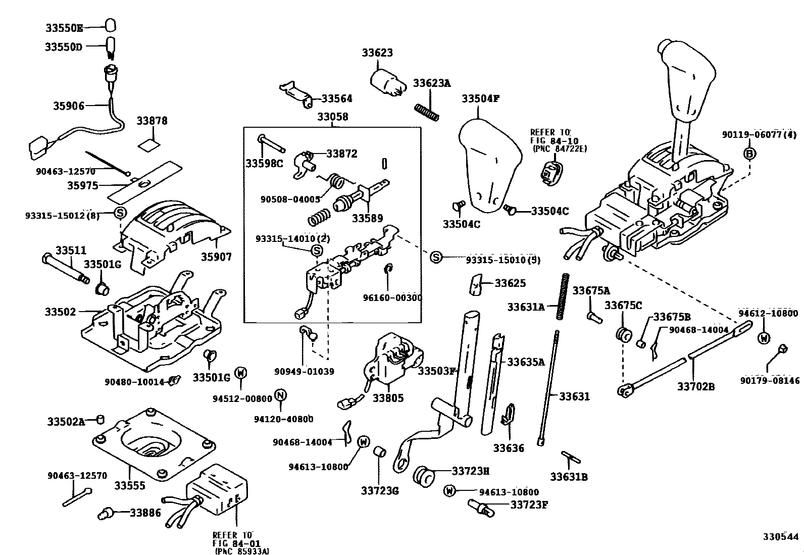 Toyota HILUX Shift Lever & Retainer EPC diagram — 330544A