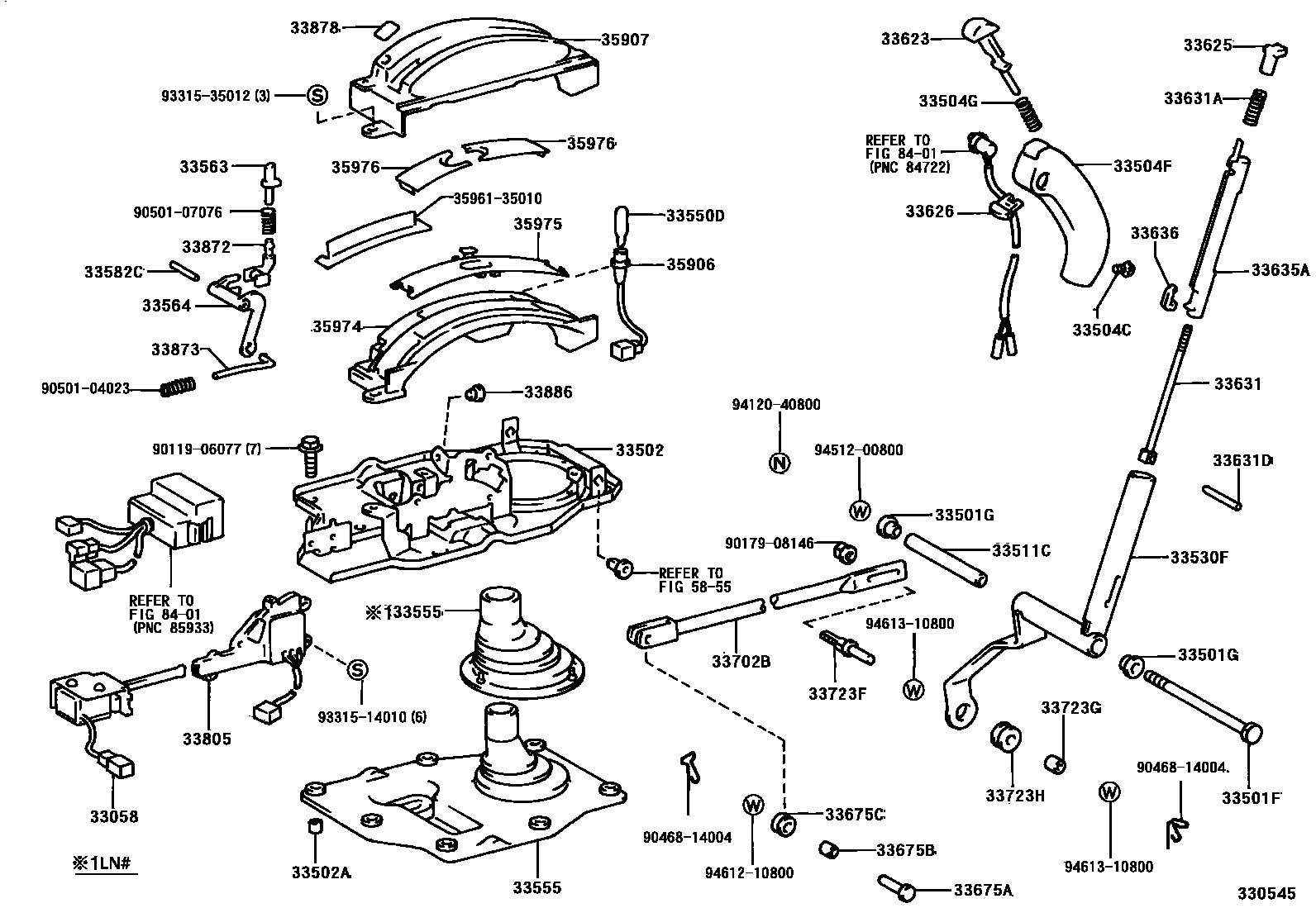 Toyota HILUX Shift Lever & Retainer EPC diagram — 330545
