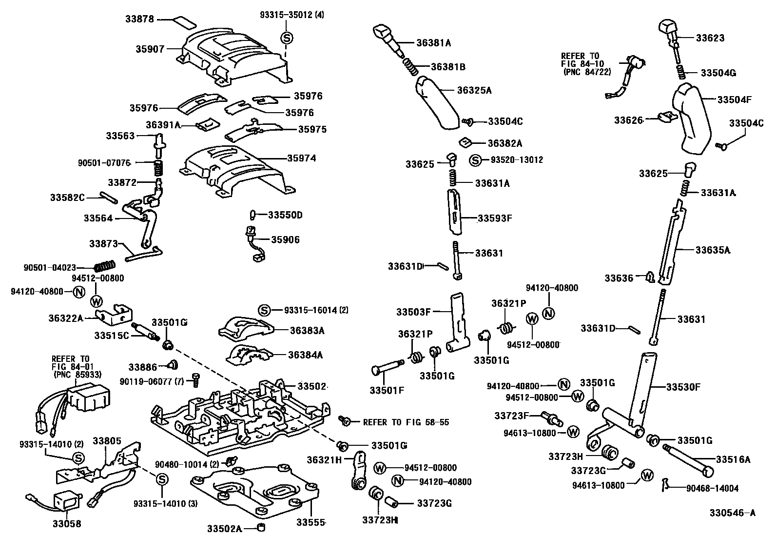 Toyota HILUX Shift Lever & Retainer EPC diagram — 330546A