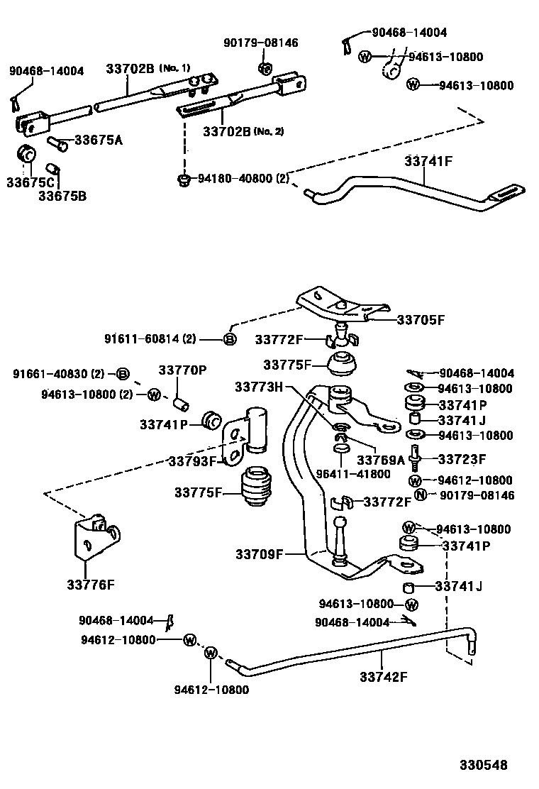 Toyota HILUX Shift Lever & Retainer EPC diagram — 330548